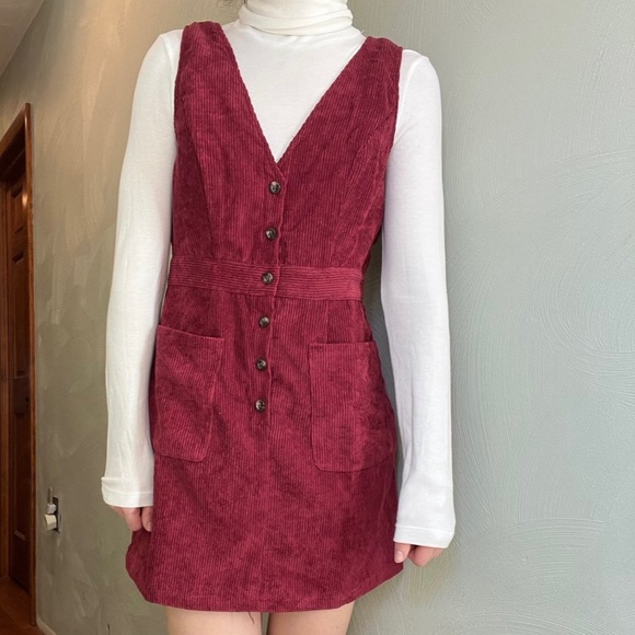 Burgundy corduroy dress - Picture 2 of 4